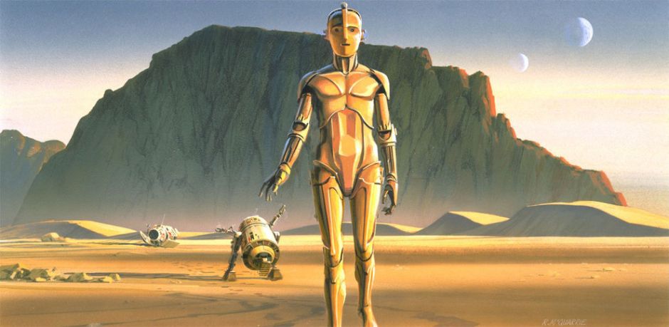 R2-D2 i C-3PO na pustyni