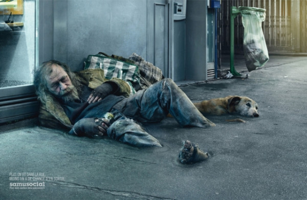 bezdomny na ulicy